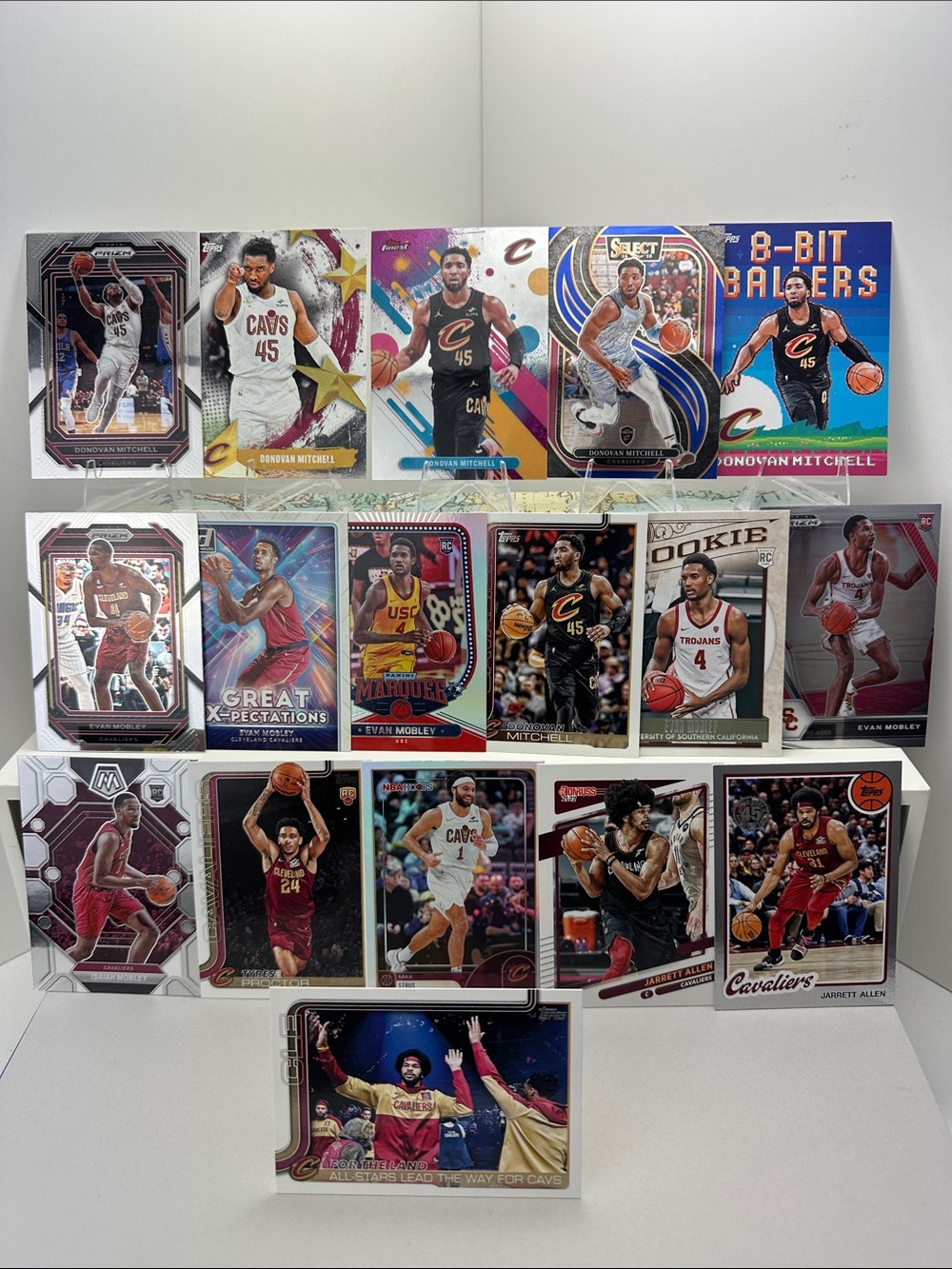 Donovan Mitchell Cavs lot of 17 w/ 3 Mobley Rookies/Proctor rookie + Allen/Strus
